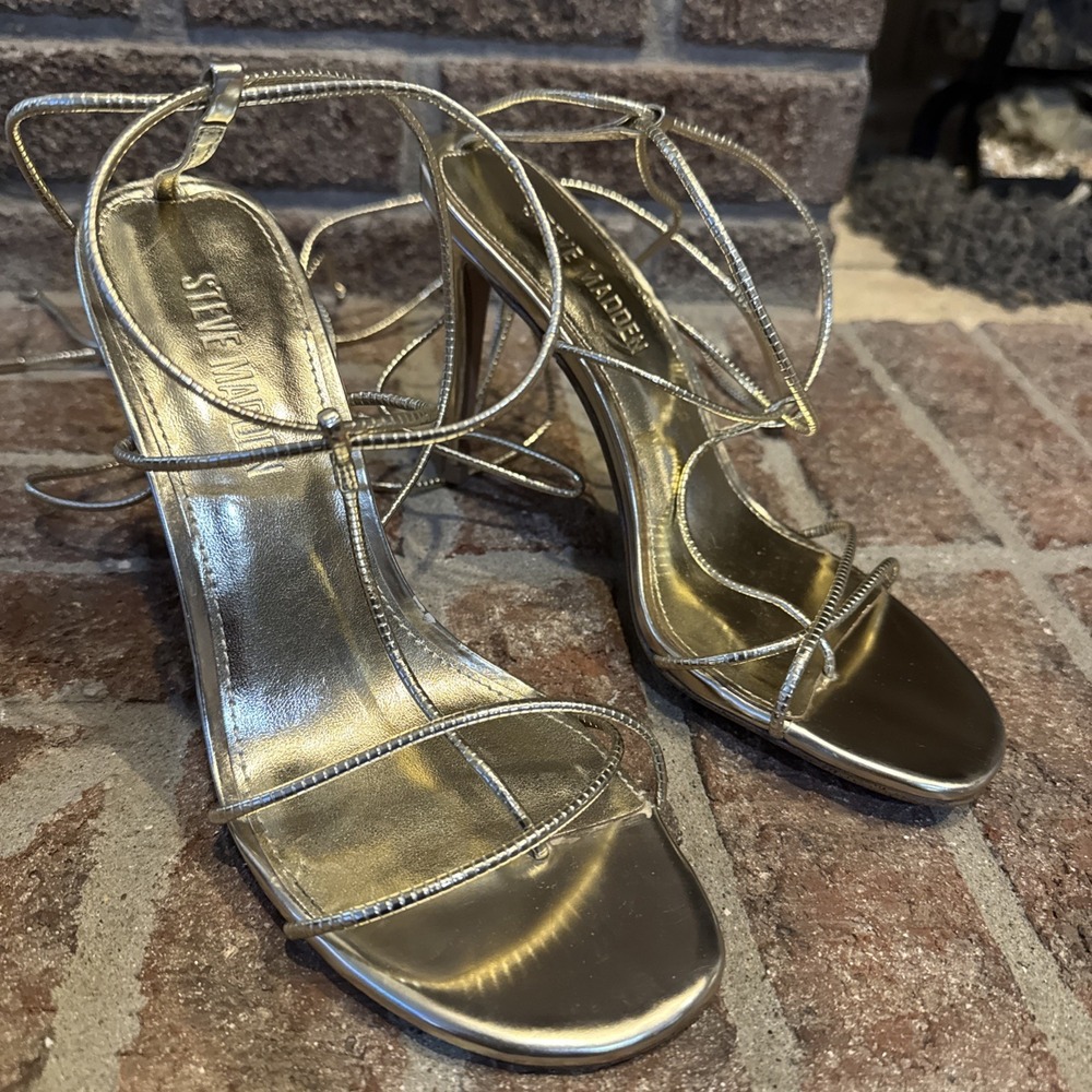 Steve Madden Women's Temptation Strappy Wrap Around Strap Stiletto Sandals 7.5
